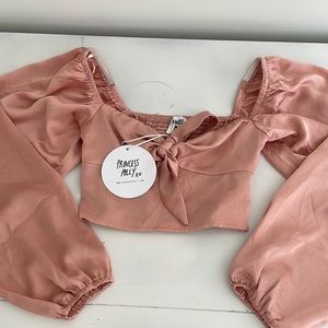 Princess Polly Estee top in pink; size 0